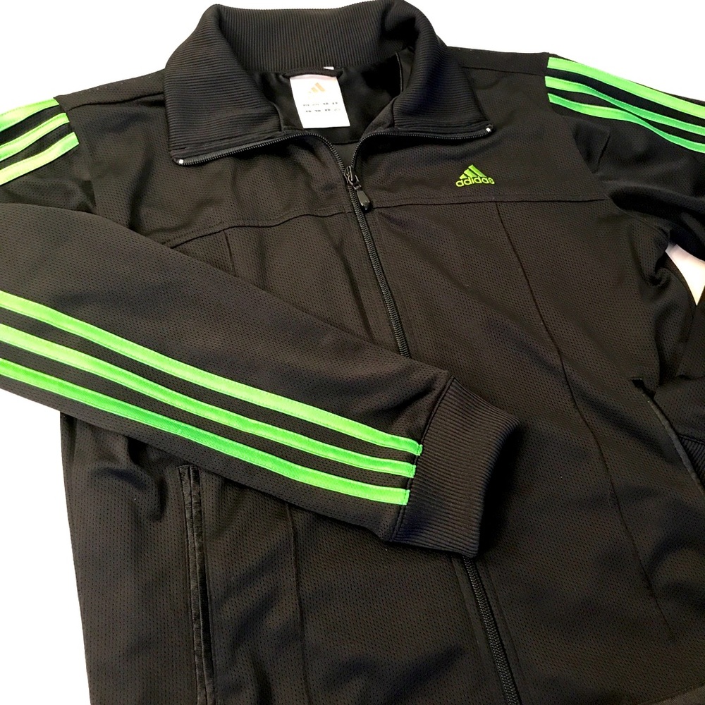 Adidas Track Jacket Three Strips Logo Sz Large